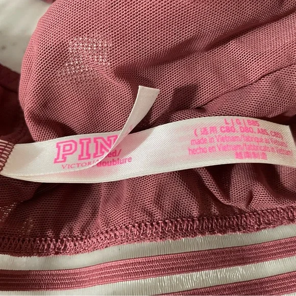 NEW - PINK by Victoria’s Secret (Size L) Unlined Lace Bralette in Burgundy - Picture 5 of 7